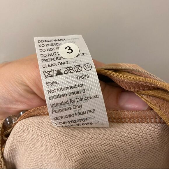 Weissman elite Dance costume bronze tan poet Long Sleeve The Weather 16698 LC - Picture 6 of 12